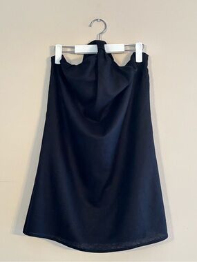 BNWOT ReMADE by UO Black Knotted Micro-Mini Halter Dress Medium Linen/EcoVero™